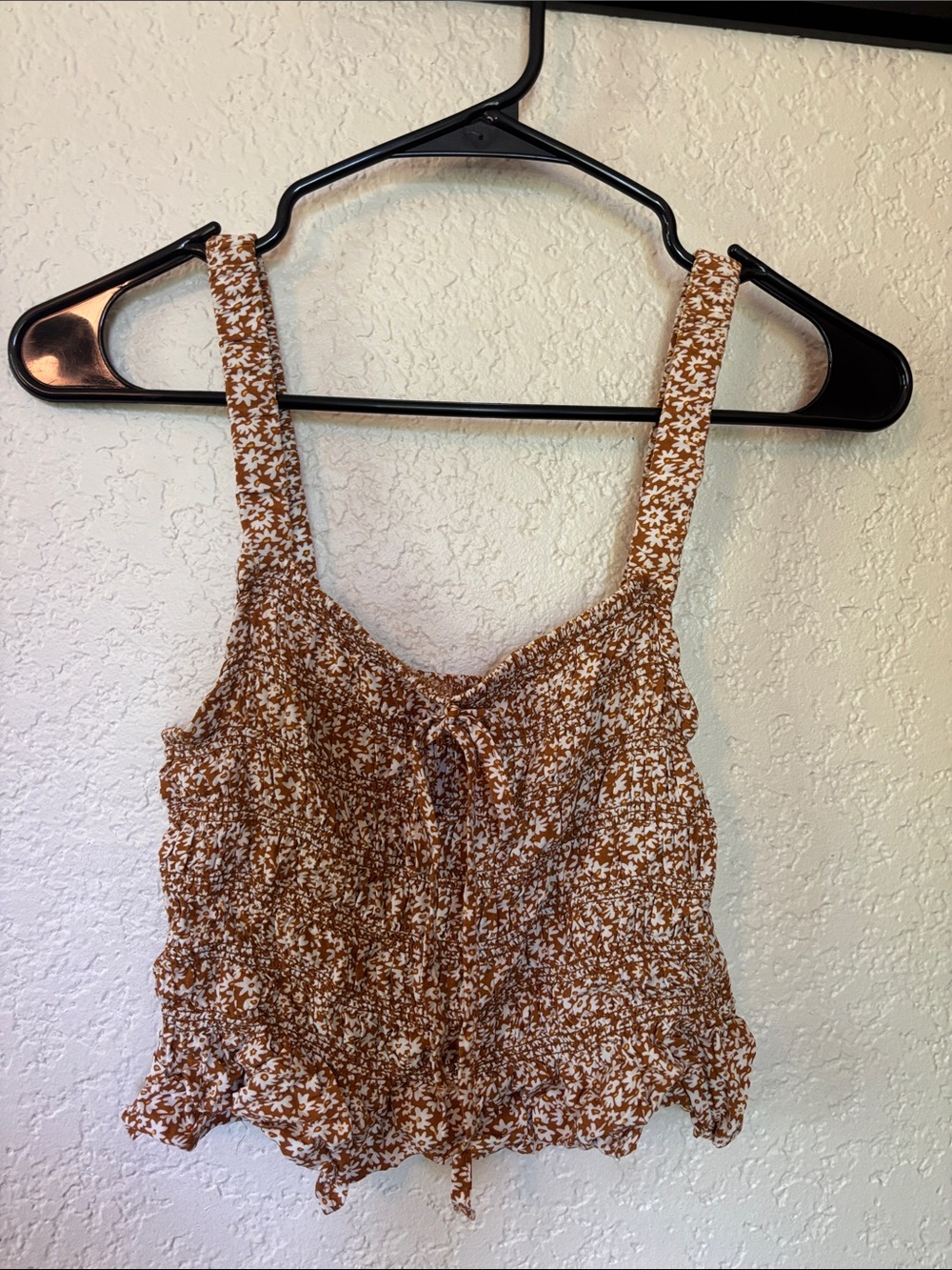 Brown Floral Smocked Cami Top – Women